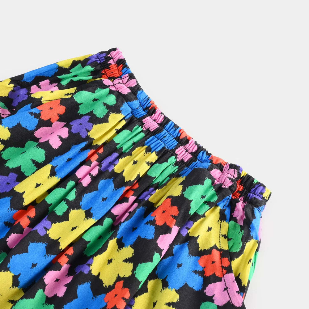 Girls Viscose Skirt Floral-Multi