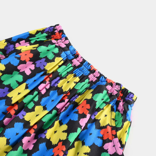 Girls Viscose Skirt Floral-Multi