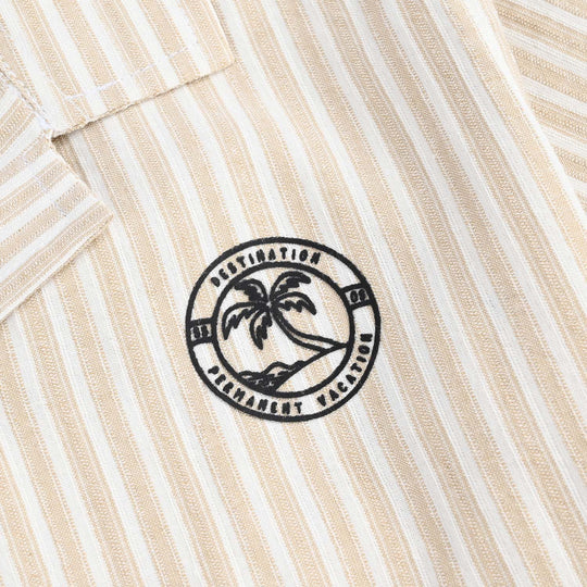 Boys Yarn Dyed Casual Shirt (Destination)-Beige Stripes