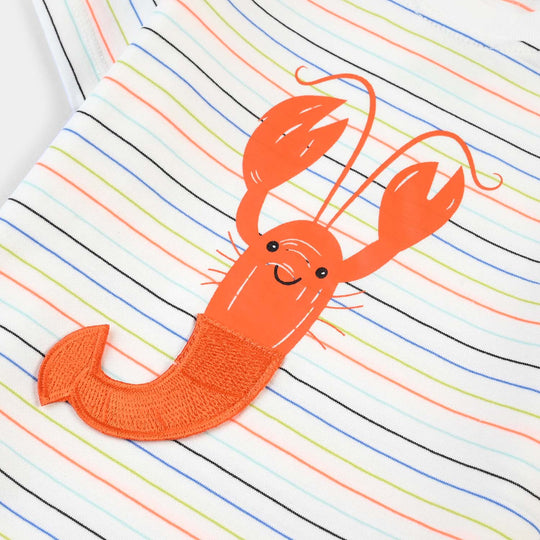 Infant Boys Yarn Dyed T-Shirt CRAB-Multi