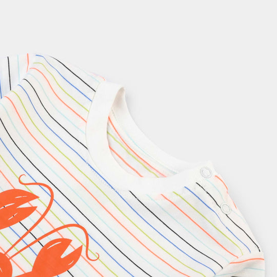 Infant Boys Yarn Dyed T-Shirt CRAB-Multi