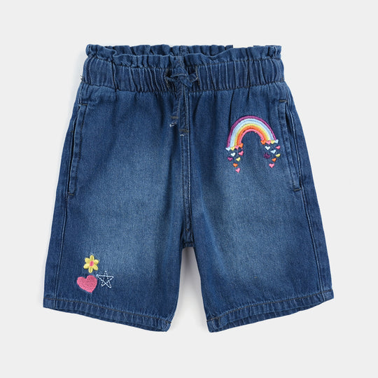Girls Denim rigid Short Rainbow-Mid Blue