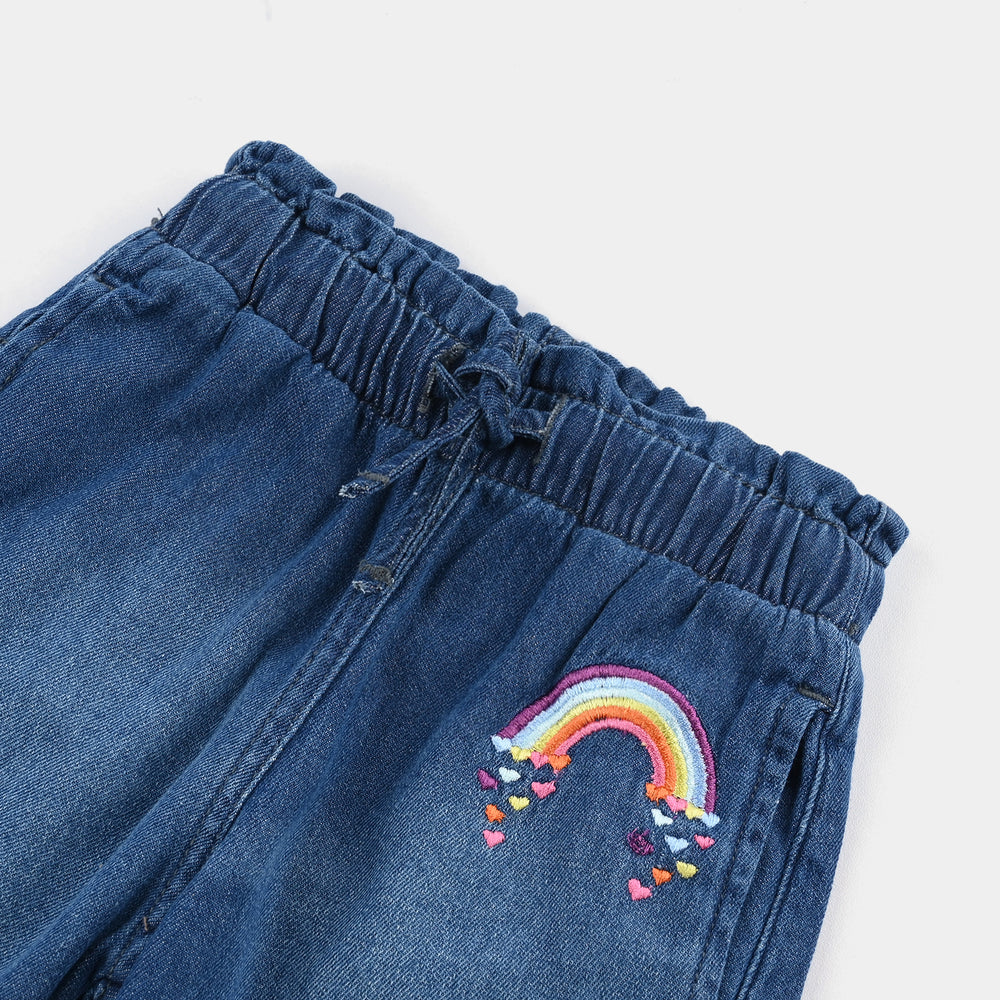 Girls Denim rigid Short Rainbow-Mid Blue