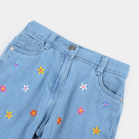 Girls Denim rigid Short Star And Star-Dark Blue