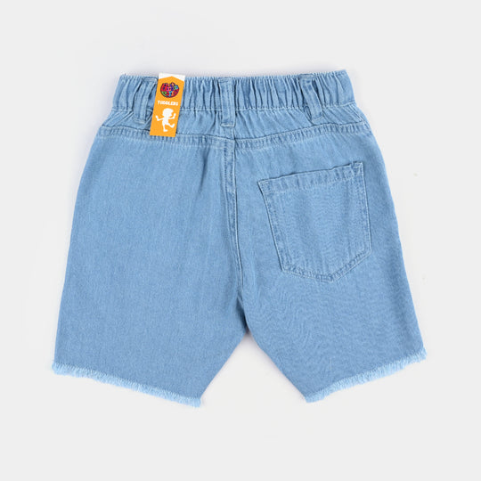 Girls Denim rigid Short Star And Star-Dark Blue