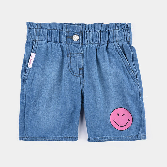 Girls Denim rigid Short Smiley World-LT.Blue
