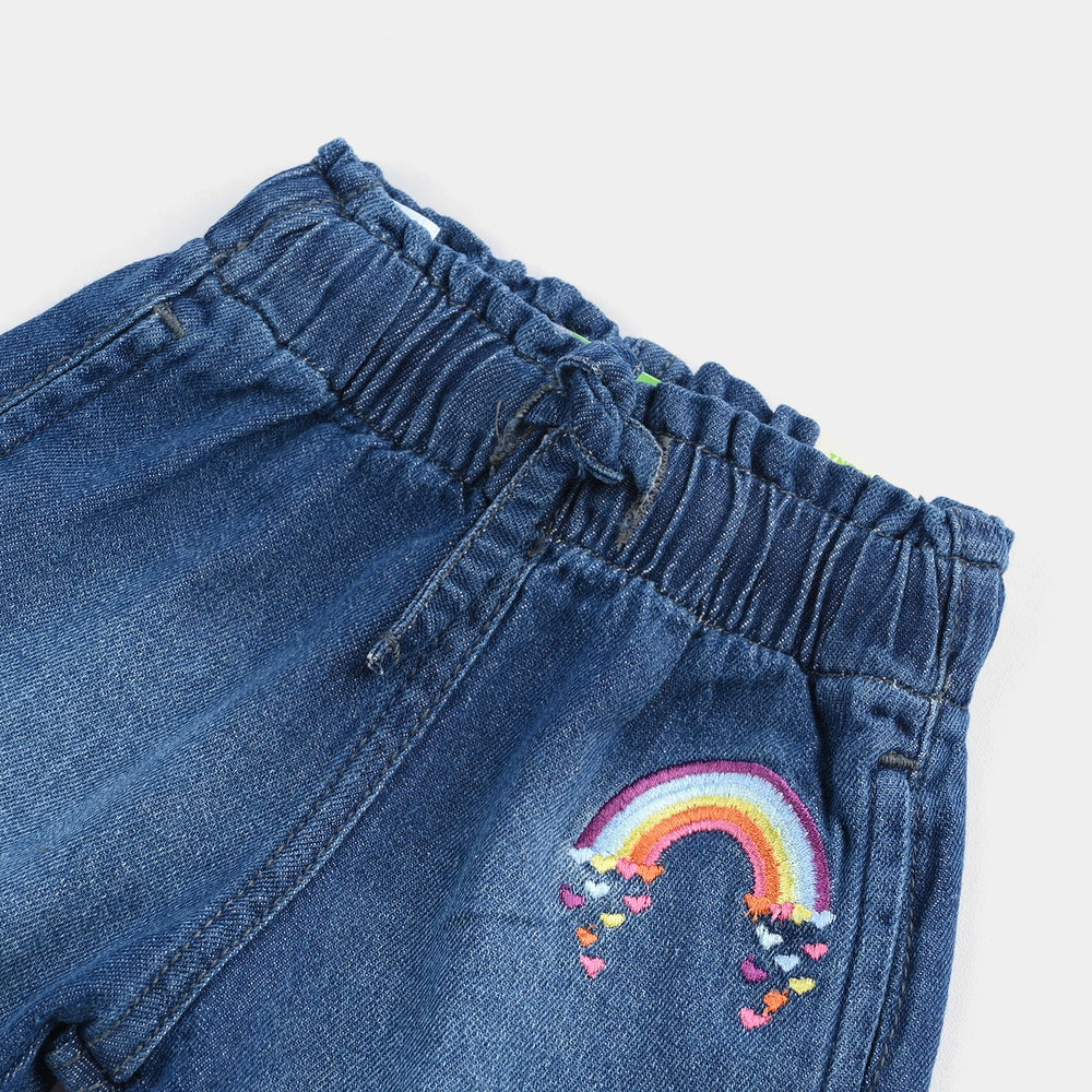 Infant Girls Denim rigid Short Rainbow-Mid Blue