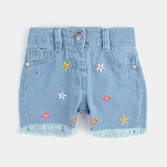 Infant Girls Denim rigid Short Star And Star-DARK BLUE