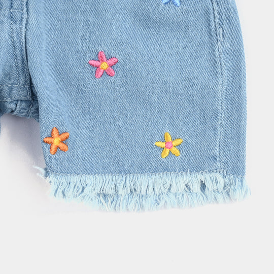 Infant Girls Denim rigid Short Star And Star-DARK BLUE