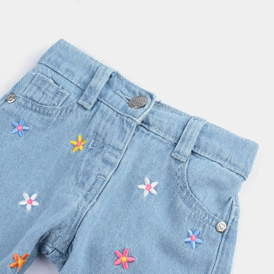 Infant Girls Denim rigid Short Star And Star-DARK BLUE