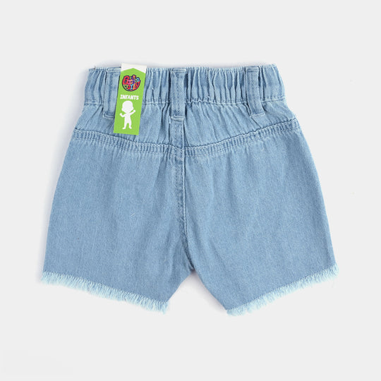 Infant Girls Denim rigid Short Star And Star-DARK BLUE