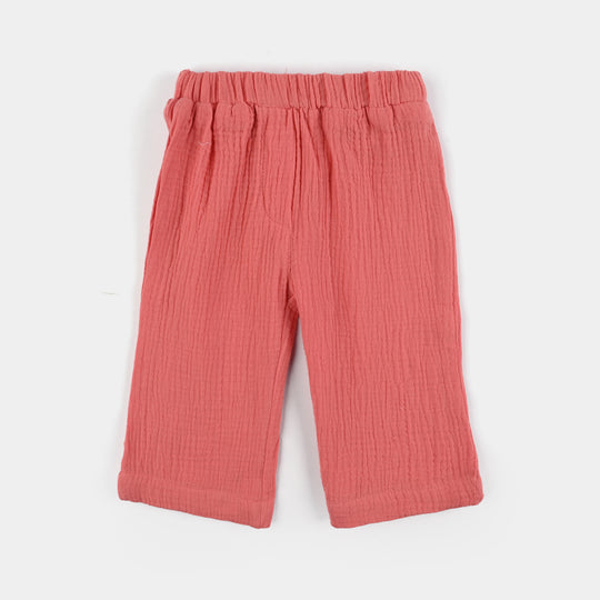 Infant Girls Cotton Poplin Co-Ord Set-Peach