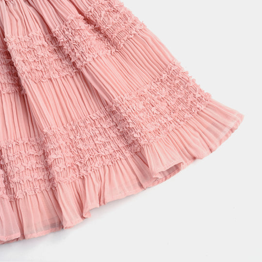 Infant Girls Chiffon Short Skirt-Peach