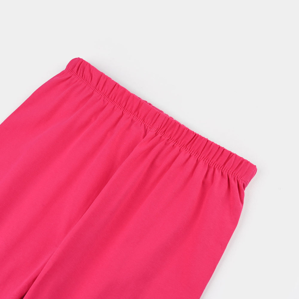 Girls Lycra Jersey Tights Basic-Hot Pink