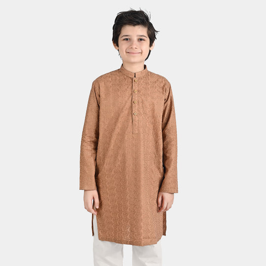 Boys Chicken Kari Kurta-BEIGE