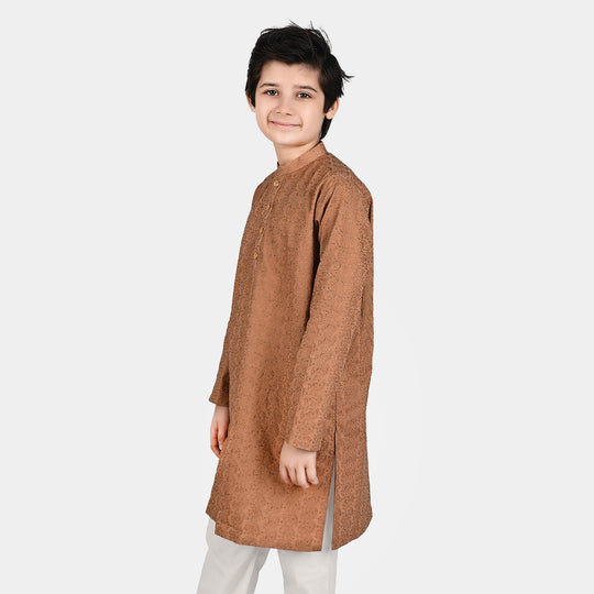 Boys Chicken Kari Kurta-BEIGE