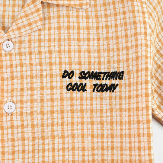 Boys Yarn Dyed Casual Shirt (Cool Today)-ORANGE