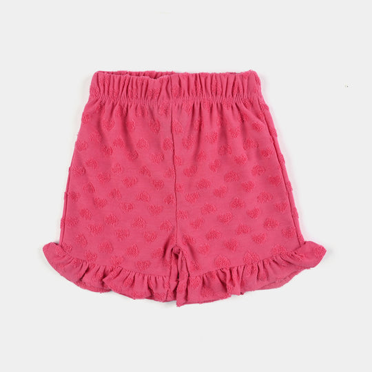 Infant Girls Jacquard Suit Ruffle Style-PINK