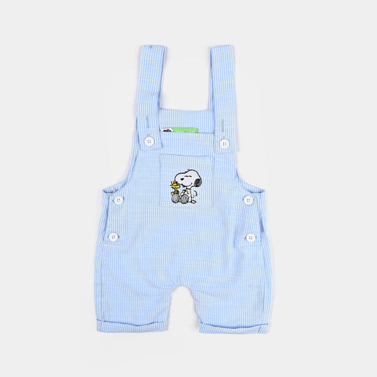 Infant Boys Yarn Dyed Dungaree-Light Blue