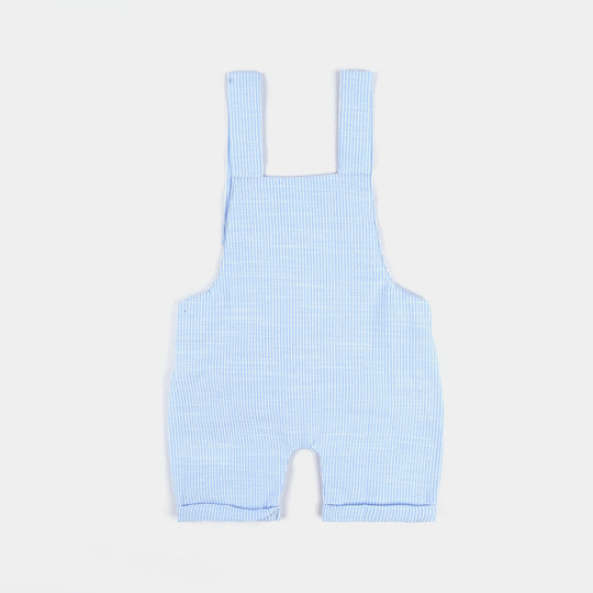 Infant Boys Yarn Dyed Dungaree-Light Blue