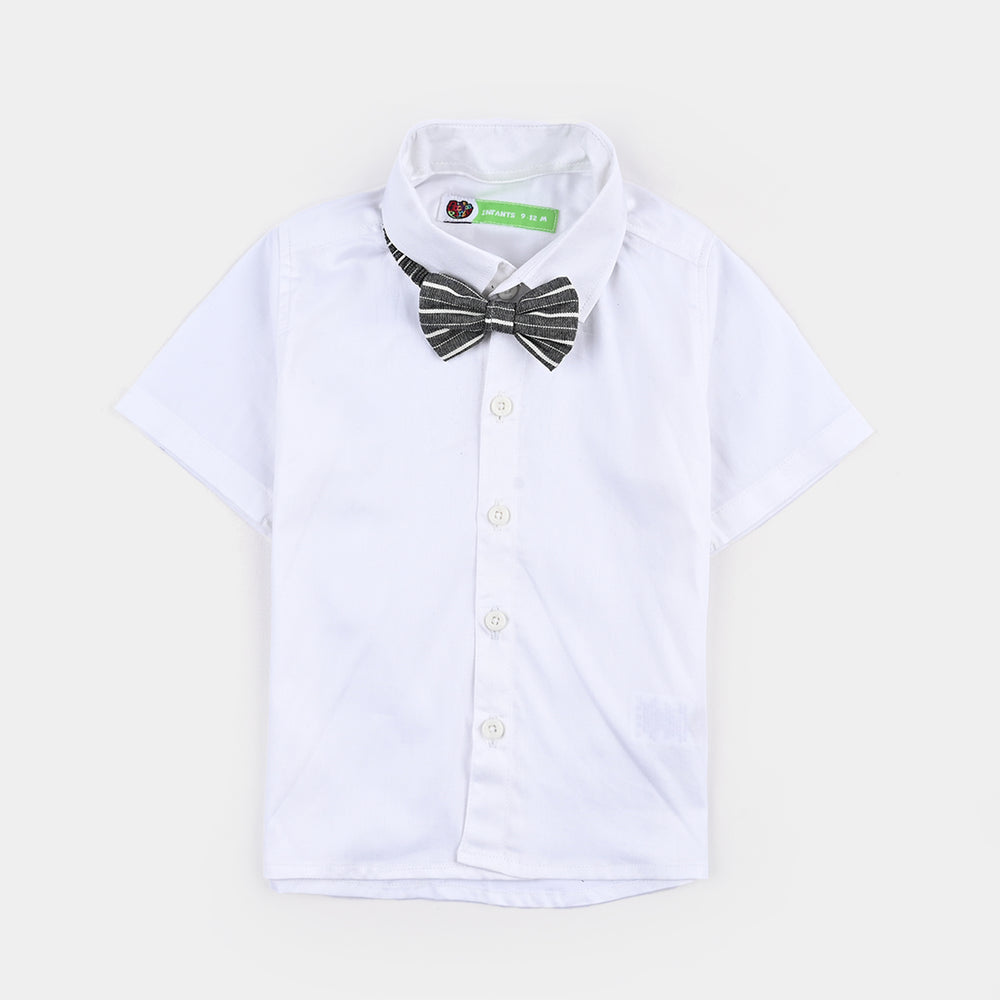 Infant Boys Yarn Dyed Suit B/W Stripe-Coat Style