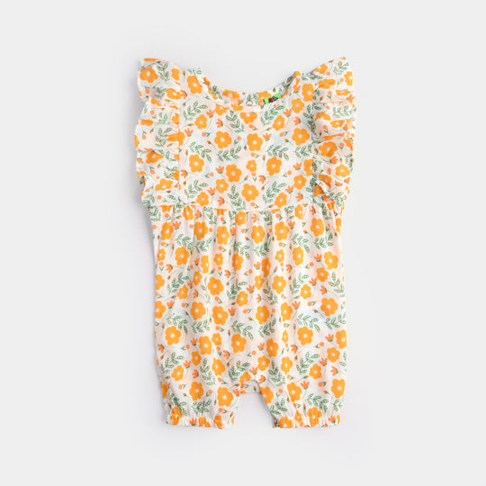 Infant Girls Georgette Romper-Fields of Gold-Multi