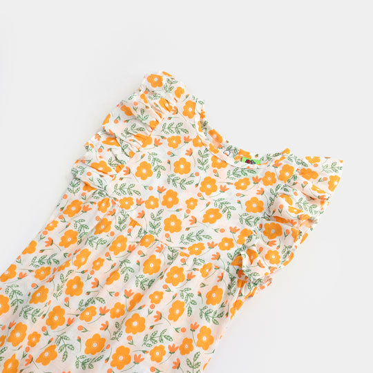 Infant Girls Georgette Romper-Fields of Gold-Multi