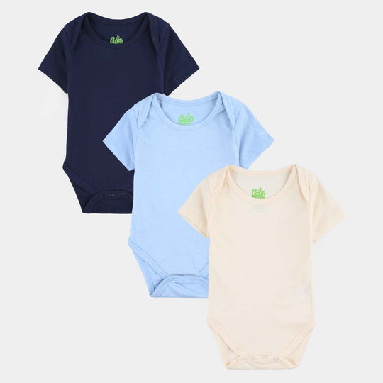 Pack Of 3 Infant Boys Cotton Jersey Basic Romper Set