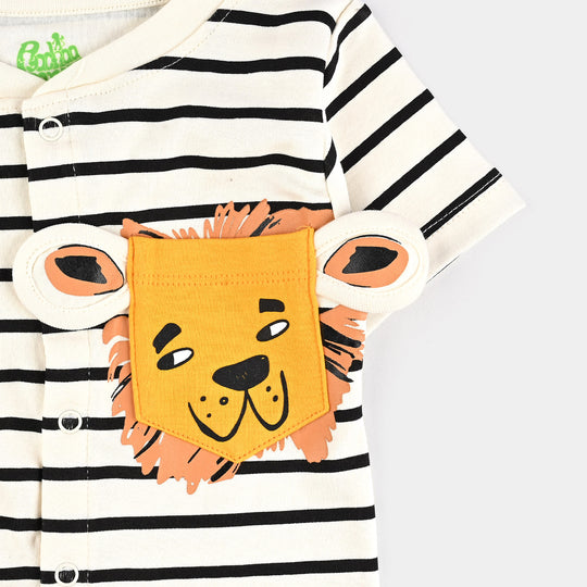 Infant Boys Cotton Interlock BOOM TIGER FASHION ROMPER