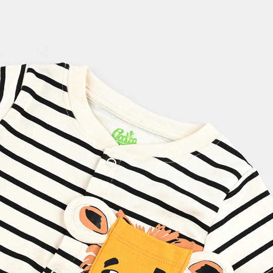 Infant Boys Cotton Interlock BOOM TIGER FASHION ROMPER