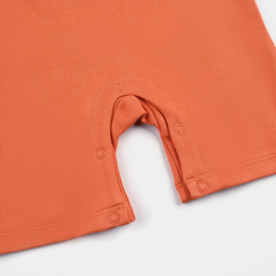 Infant Boys Cotton Interlock LETS BE FRIENDS FASHION Romper-Orange