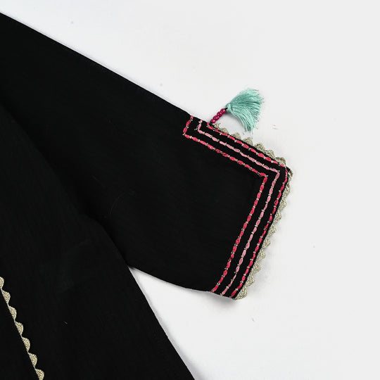 Girls Cotton Emb 2Pcs GulBahar - BLACK