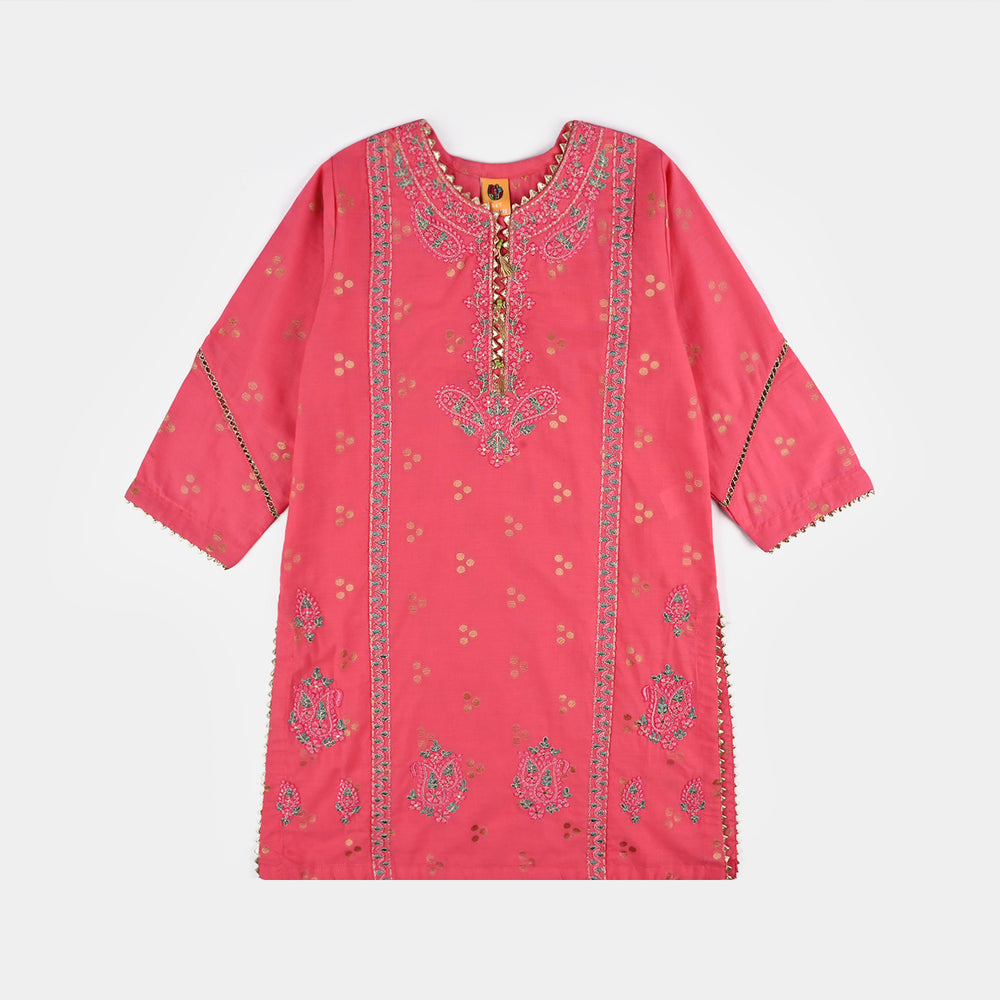 Girls Jacquard 3Pcs Hoor - T.Pink