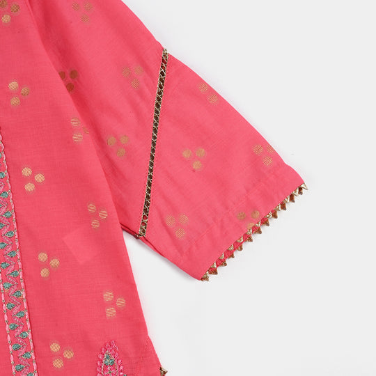 Girls Jacquard 3Pcs Hoor - T.Pink