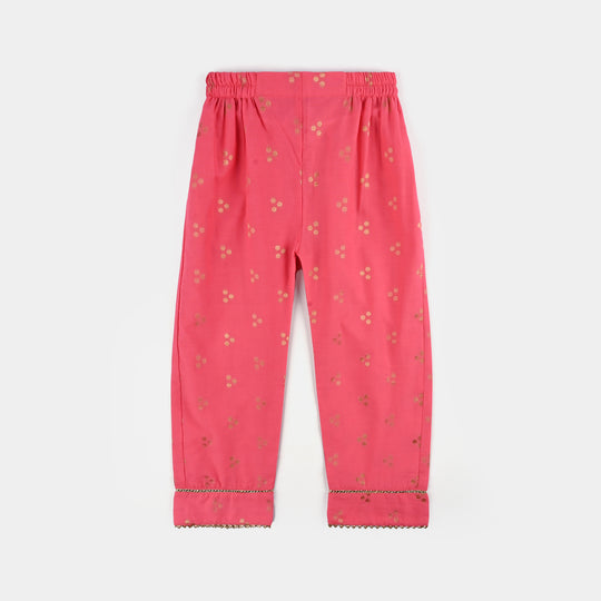 Girls Jacquard 3Pcs Hoor - T.Pink