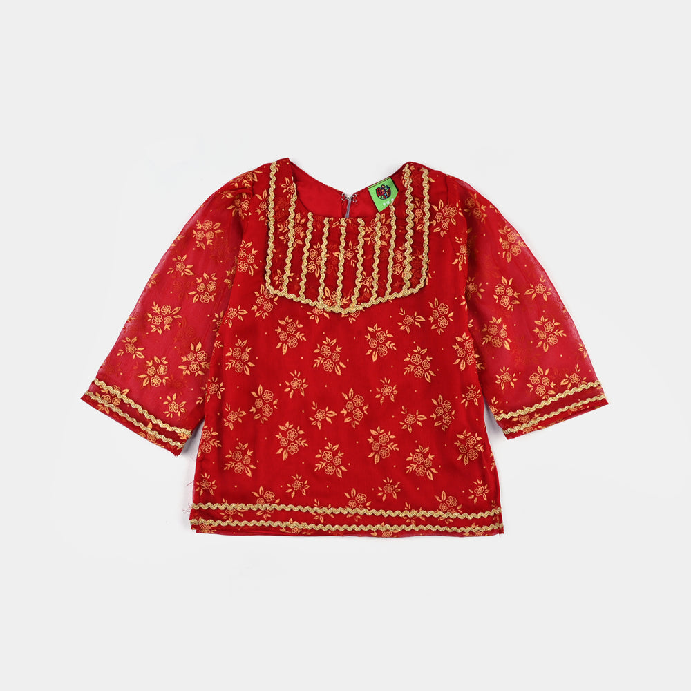 Infant Girls Chiffon 2Pcs Little Gold-RED