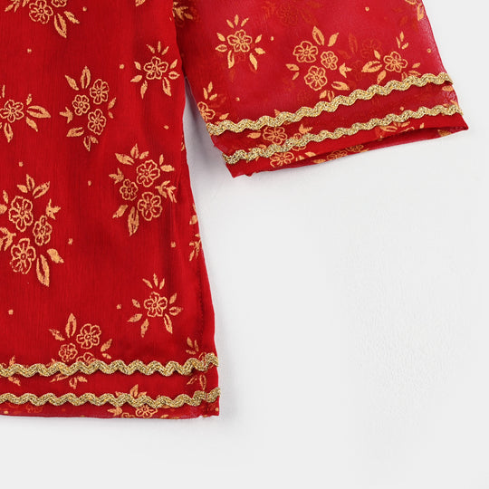 Infant Girls Chiffon 2Pcs Little Gold-RED
