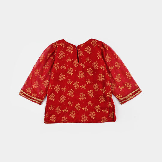 Infant Girls Chiffon 2Pcs Little Gold-RED