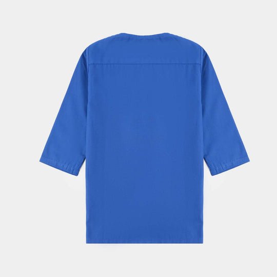 Infant Boys Cotton Poplin Kurta Pajama (Basic)-BLUE