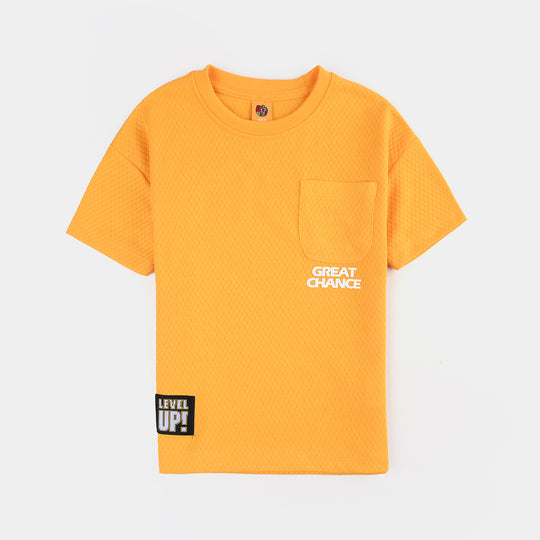 Boys Jacquard T-Shirt HS Great Chance-Yellow