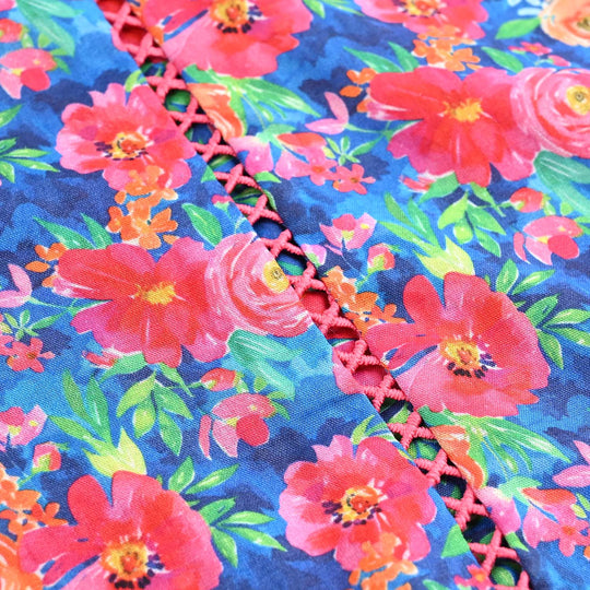 Infant Girls Cotton Poplin Printed Kurti Floral-Multi