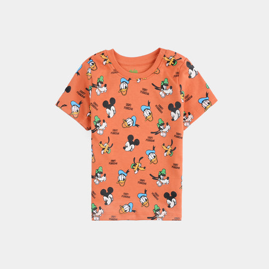 Infant Boys Cotton Interlock 2Piece -Orange