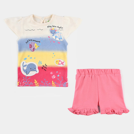 Infant GIRLS Cotton 2Piece PLAY SWIM EXPLORE