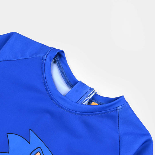 Boys Microfiber Jersey Jumper Suit-Blue