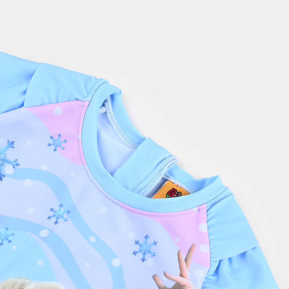 Girls Microfiber Jersey Jumper Suit-SKY BLUE