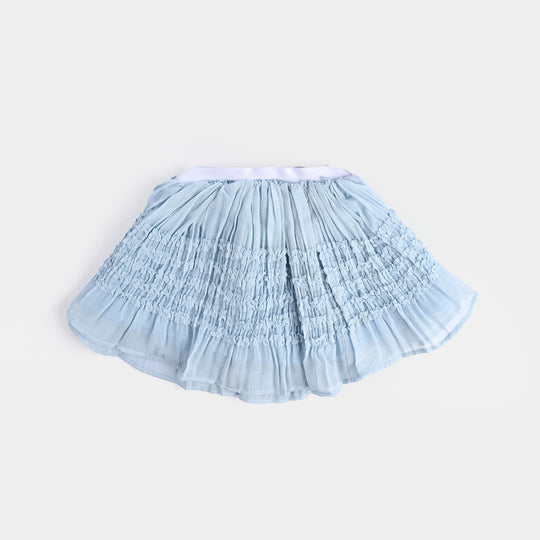 Infant Girls Chiffon Short Skirt-Ice Blue