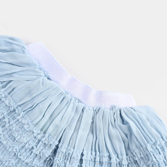 Infant Girls Chiffon Short Skirt-Ice Blue