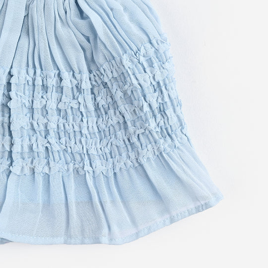 Infant Girls Chiffon Short Skirt-Ice Blue