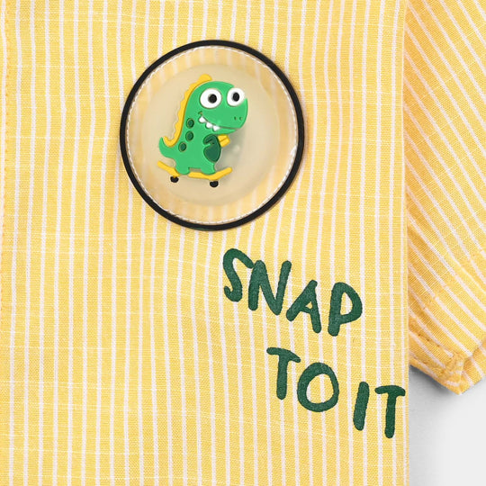 Infant Boys Yarn Dyed Basic Casual Shirt (Snap To IT)-Yellow