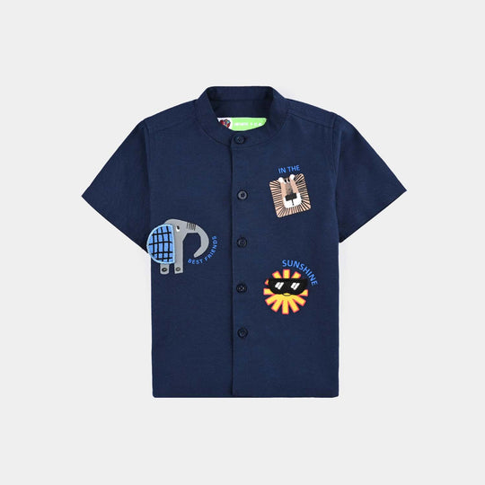 Infant Boys Oxford Basic Casual Shirt (Best Friend)-NAVY